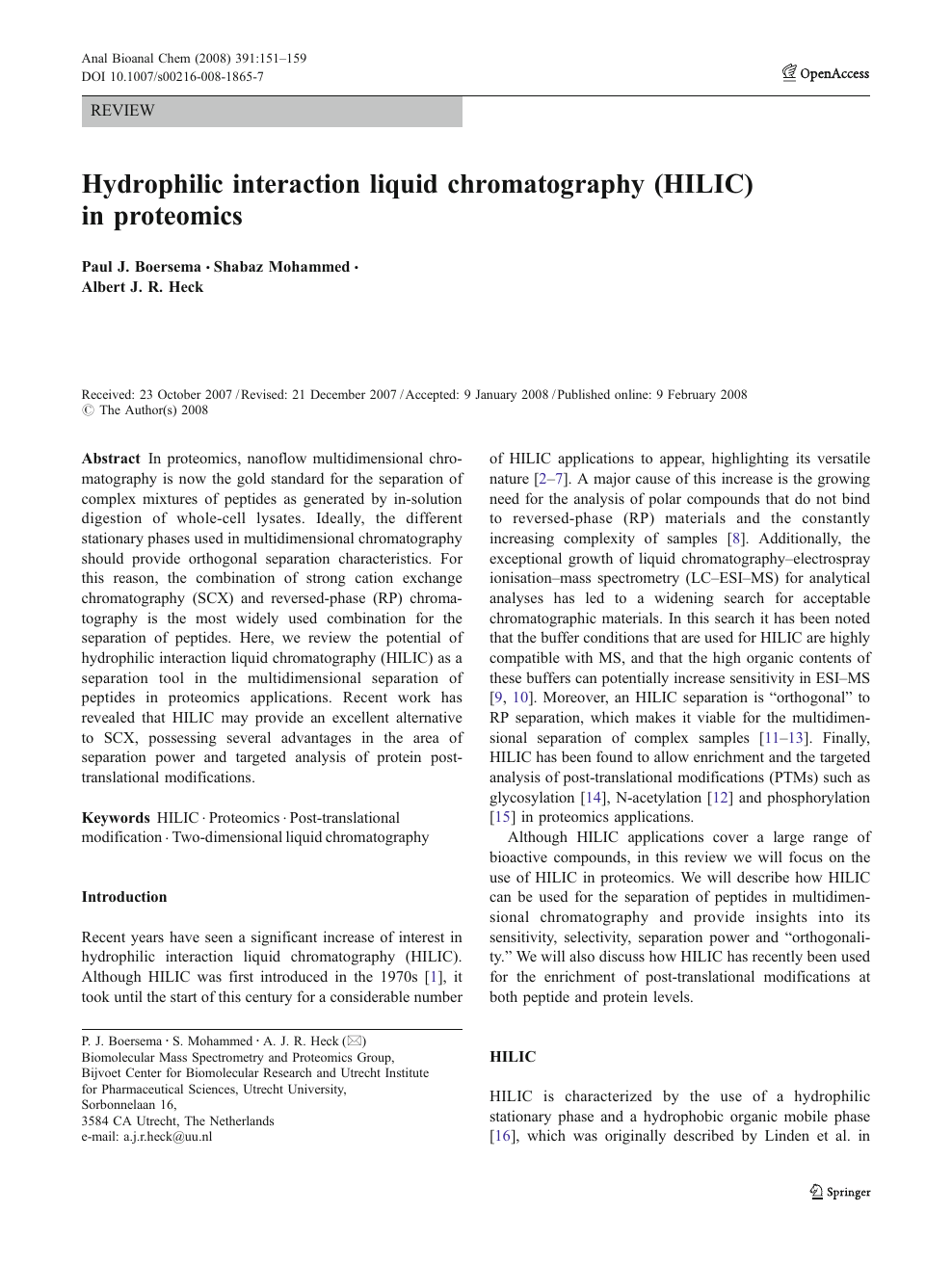 Hydrophilic Interaction Liquid Chromatography Hilic In Proteomics Topic Of Research Paper In Chemical Sciences Download Scholarly Article Pdf And Read For Free On Cyberleninka Open Science Hub