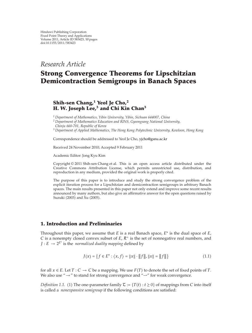 Strong Convergence Theorems For Lipschitzian Demicontraction Semigroups In Banach Spaces Topic Of Research Paper In Mathematics Download Scholarly Article Pdf And Read For Free On Cyberleninka Open Science Hub