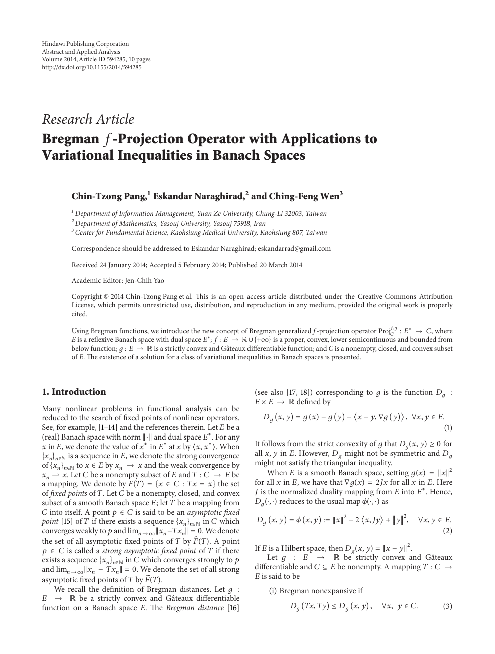 Bregman Projection Operator With Applications To Variational Inequalities In Banach Spaces Topic Of Research Paper In Mathematics Download Scholarly Article Pdf And Read For Free On Cyberleninka Open Science Hub