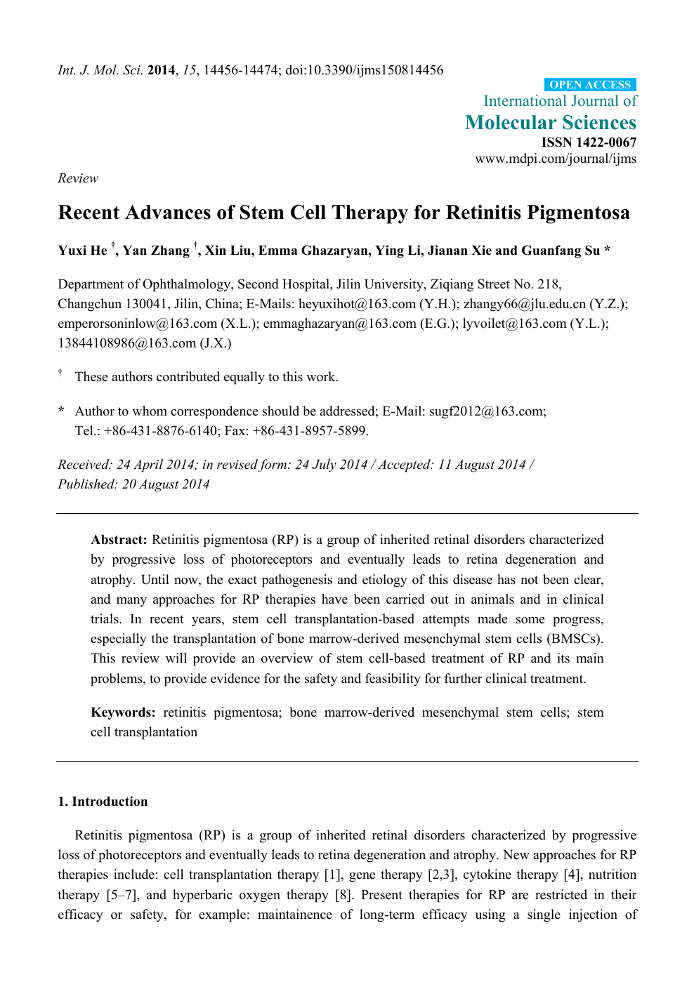 Recent Advances Of Stem Cell Therapy For Retinitis Pigmentosa Topic Of Research Paper In Biological Sciences Download Scholarly Article Pdf And Read For Free On Cyberleninka Open Science Hub