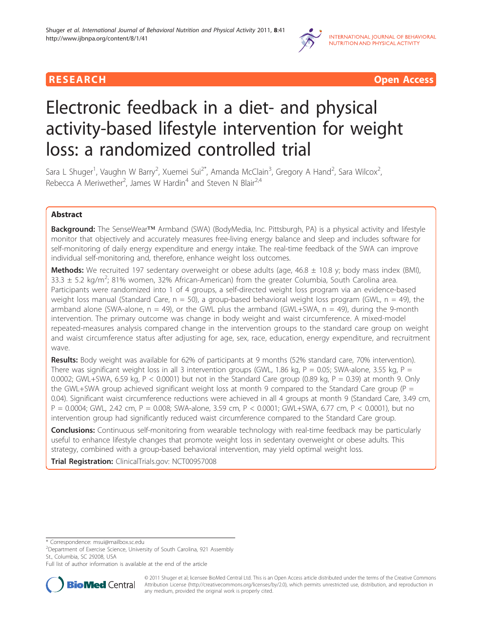 absorptie Op het randje grip Electronic feedback in a diet- and physical activity-based lifestyle  intervention for weight loss: a randomized controlled trial – topic of  research paper in Health sciences. Download scholarly article PDF and read  for