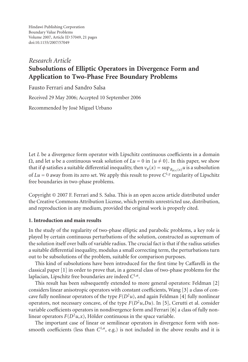 Subsolutions Of Elliptic Operators In Divergence Form And Application To Two Phase Free Boundary Problems Topic Of Research Paper In Mathematics Download Scholarly Article Pdf And Read For Free On Cyberleninka Open