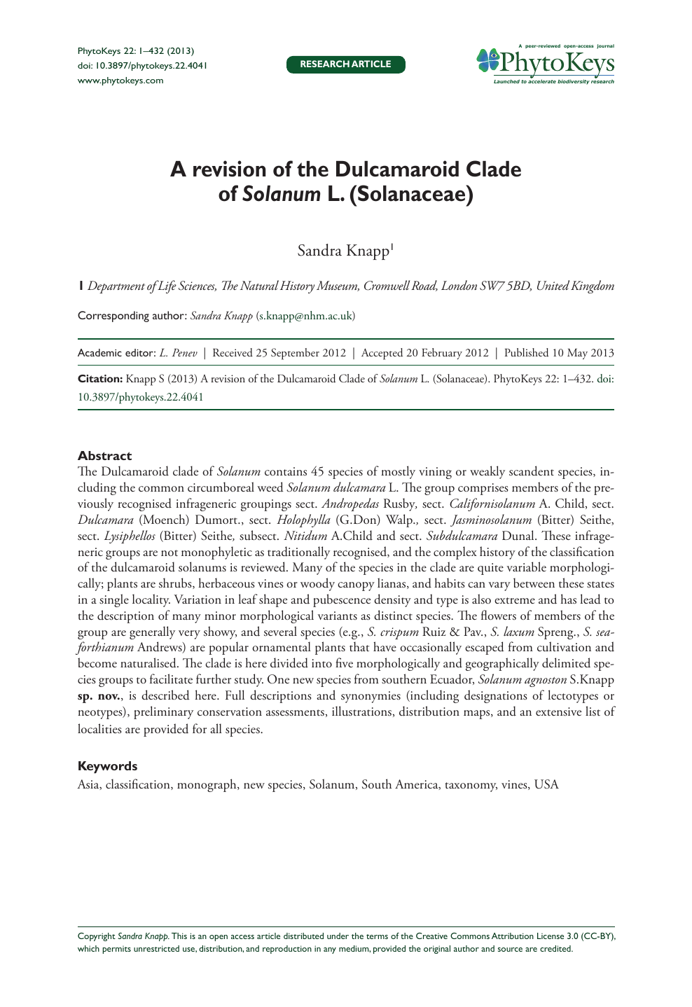 A Revision Of The Dulcamaroid Clade Of Solanum L Solanaceae