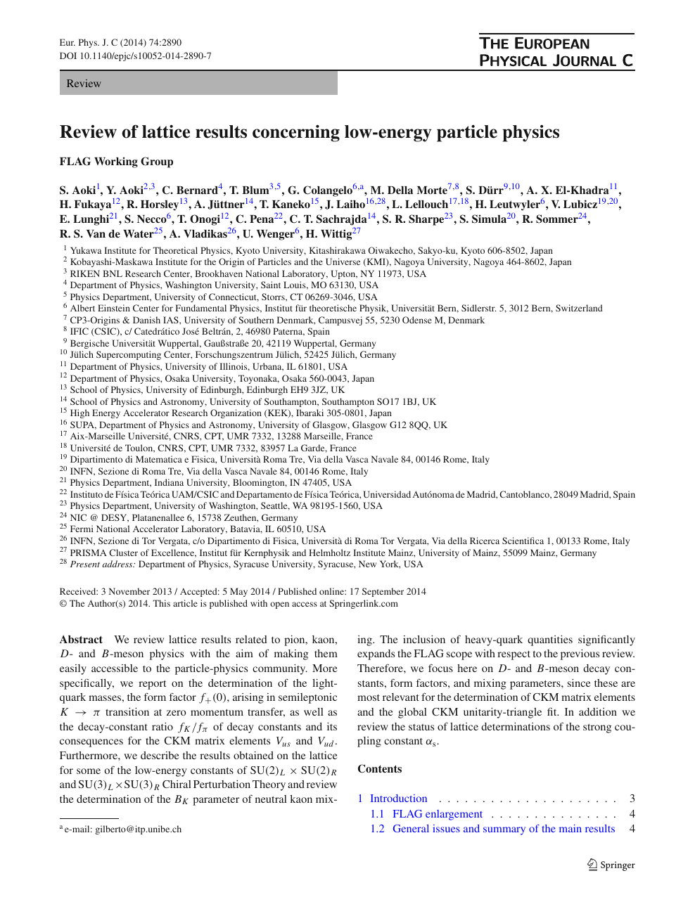Review Of Lattice Results Concerning Low Energy Particle Physics Topic Of Research Paper In Physical Sciences Download Scholarly Article Pdf And Read For Free On Cyberleninka Open Science Hub
