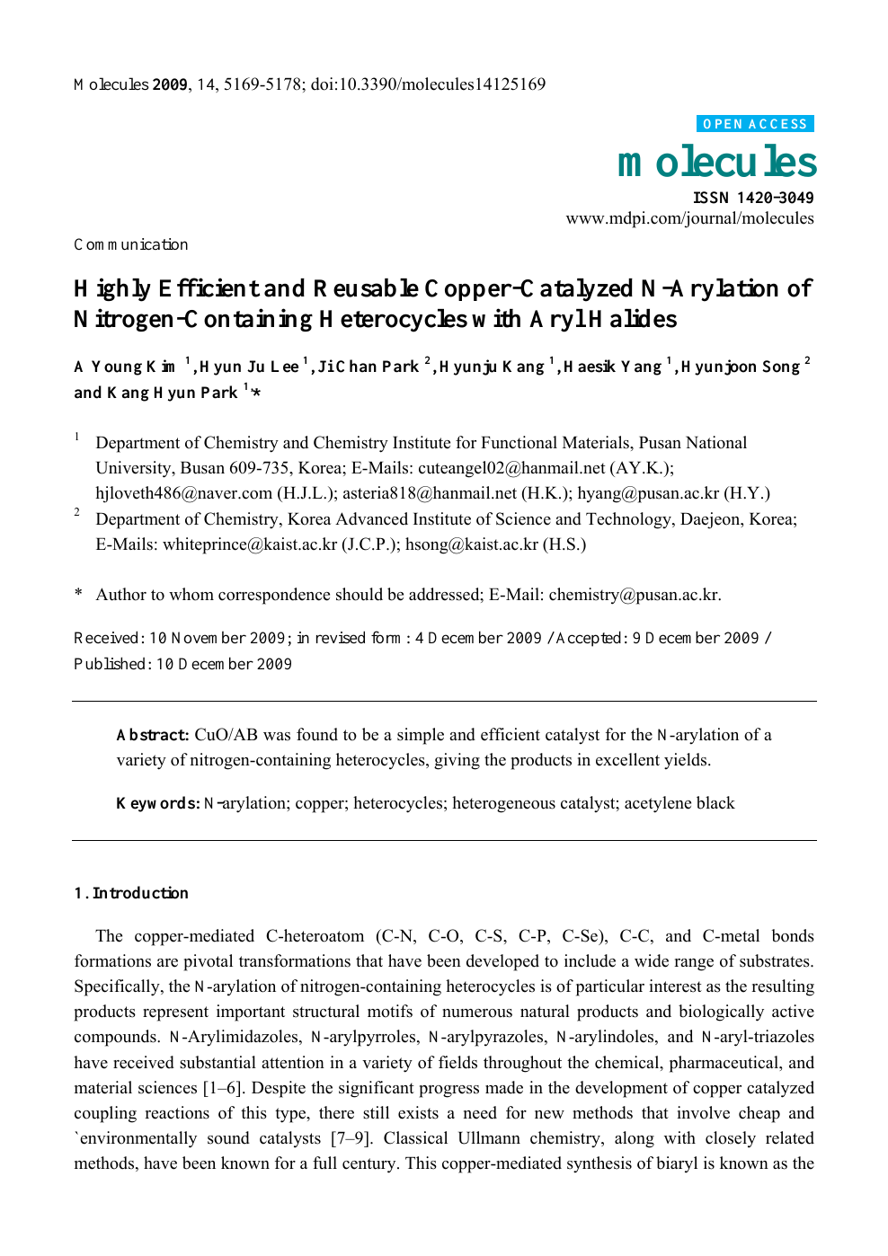 Highly Efficient And Reusable Copper Catalyzed N Arylation Of Nitrogen Containing Heterocycles With Aryl Halides Topic Of Research Paper In Chemical Sciences Download Scholarly Article Pdf And Read For Free On Cyberleninka Open Science