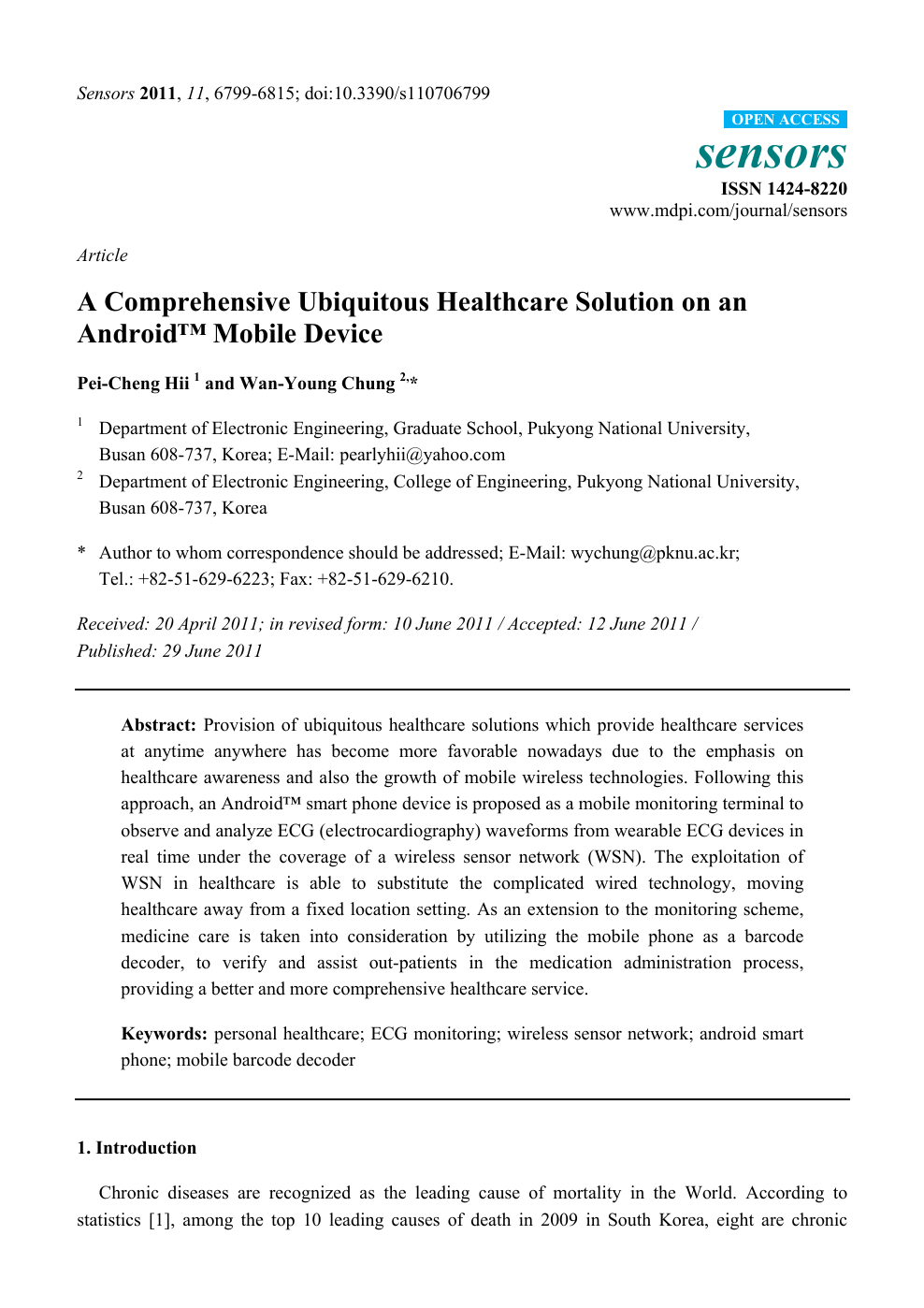A Comprehensive Ubiquitous Healthcare Solution On An Android Mobile Device Topic Of Research Paper In Medical Engineering Download Scholarly Article Pdf And Read For Free On Cyberleninka Open Science Hub