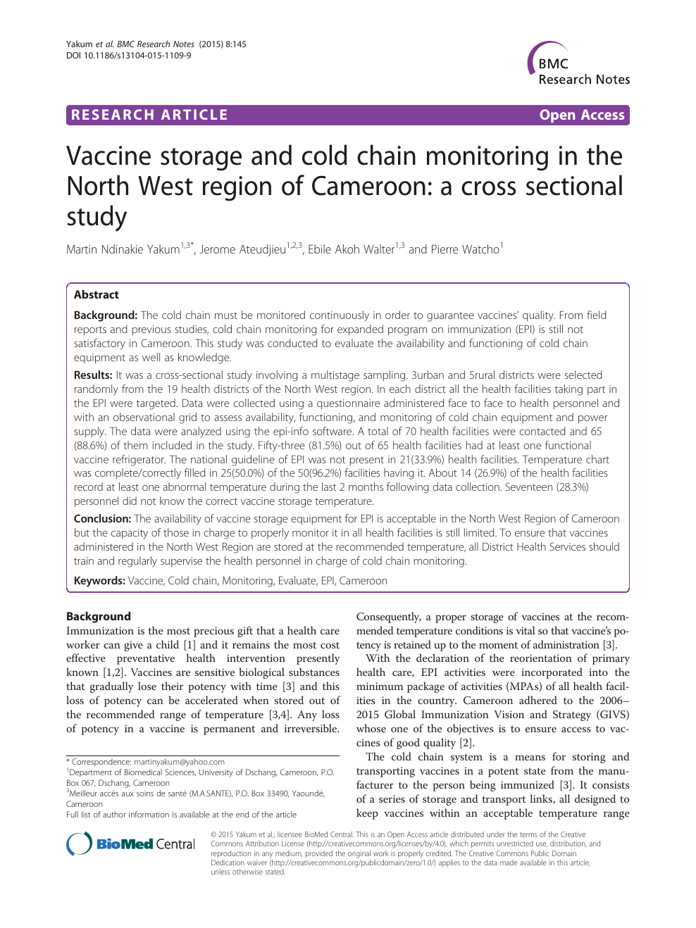 Vaccine Fridge Monitoring Chart