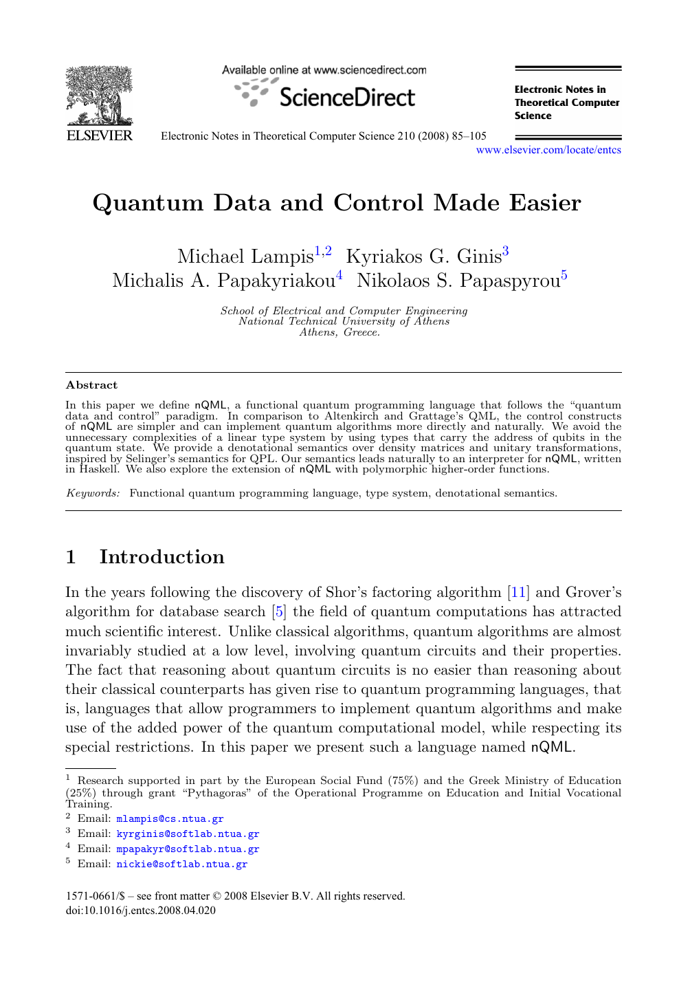 Quantum Data And Control Made Easier Topic Of Research Paper In Computer And Information Sciences Download Scholarly Article Pdf And Read For Free On Cyberleninka Open Science Hub