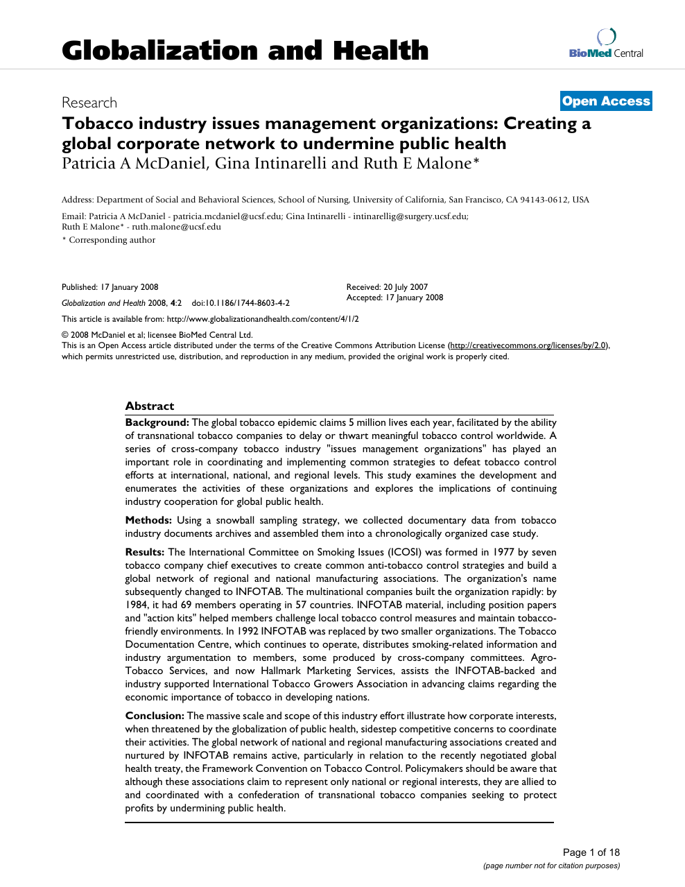 Tobacco Industry Issues Management Organizations Creating A Global Corporate Network To Undermine Public Health Topic Of Research Paper In Economics And Business Download Scholarly Article Pdf And Read For Free On