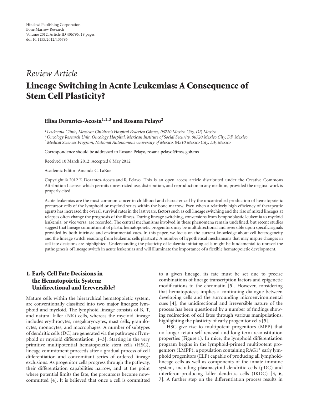 Lineage Switching In Acute Leukemias A Consequence Of Stem Cell Plasticity Topic Of Research Paper In Biological Sciences Download Scholarly Article Pdf And Read For Free On Cyberleninka Open Science Hub