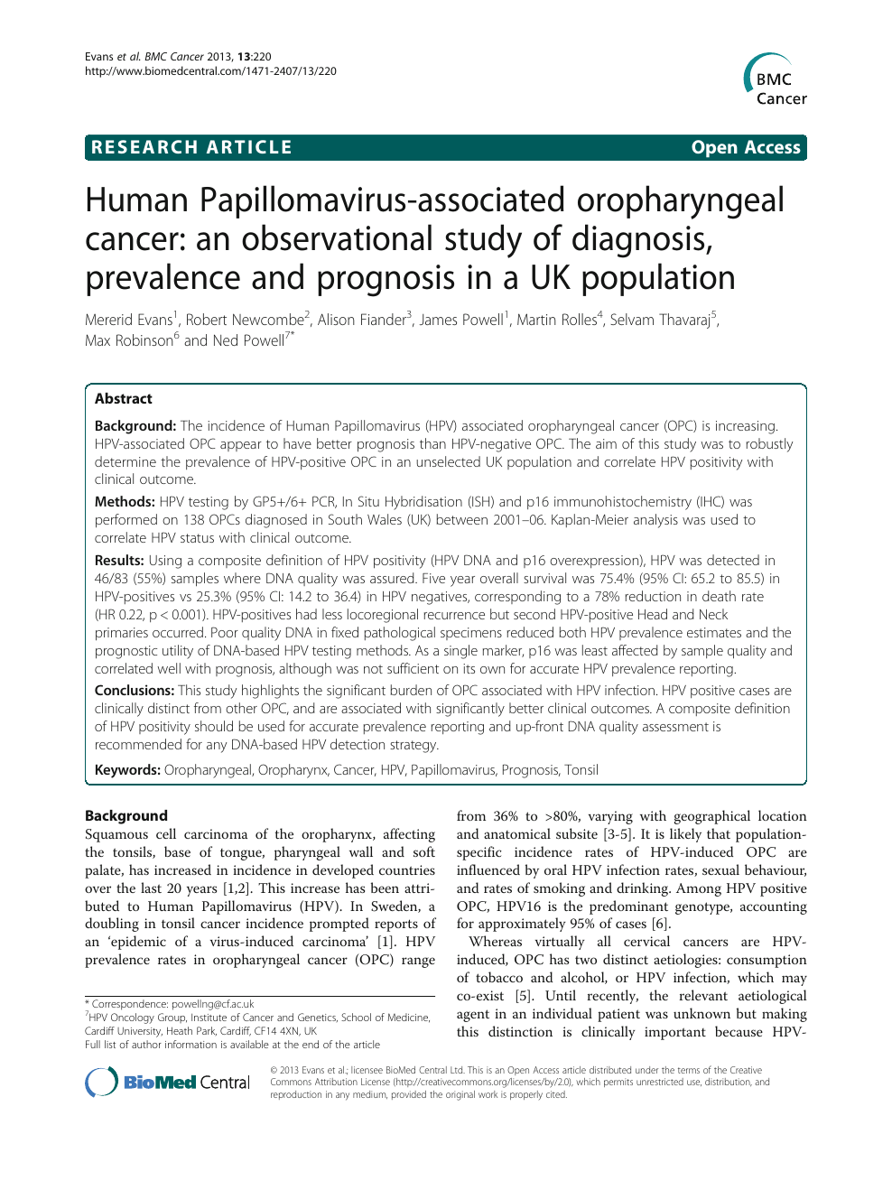 Study of human papillomavirus and oropharyngeal cancer Google претрага књига
