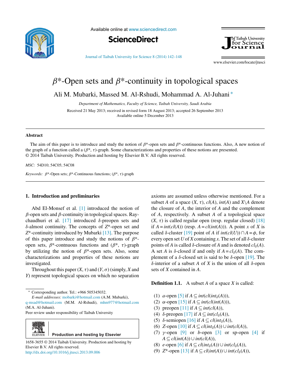 B Open Sets And B Continuity In Topological Spaces Topic Of Research Paper In Mathematics Download Scholarly Article Pdf And Read For Free On Cyberleninka Open Science Hub
