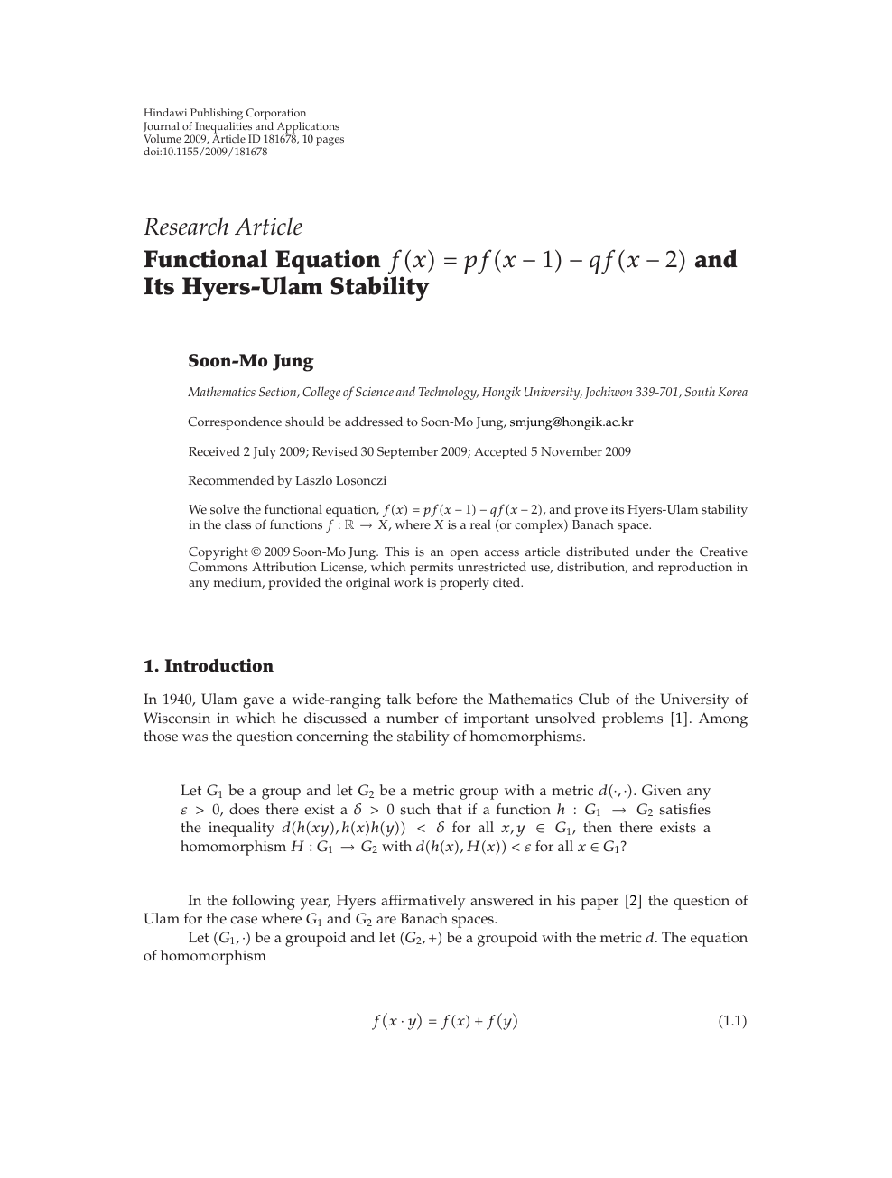 Functional Equation And Its Hyers Ulam Stability Topic Of Research Paper In Mathematics Download Scholarly Article Pdf And Read For Free On Cyberleninka Open Science Hub