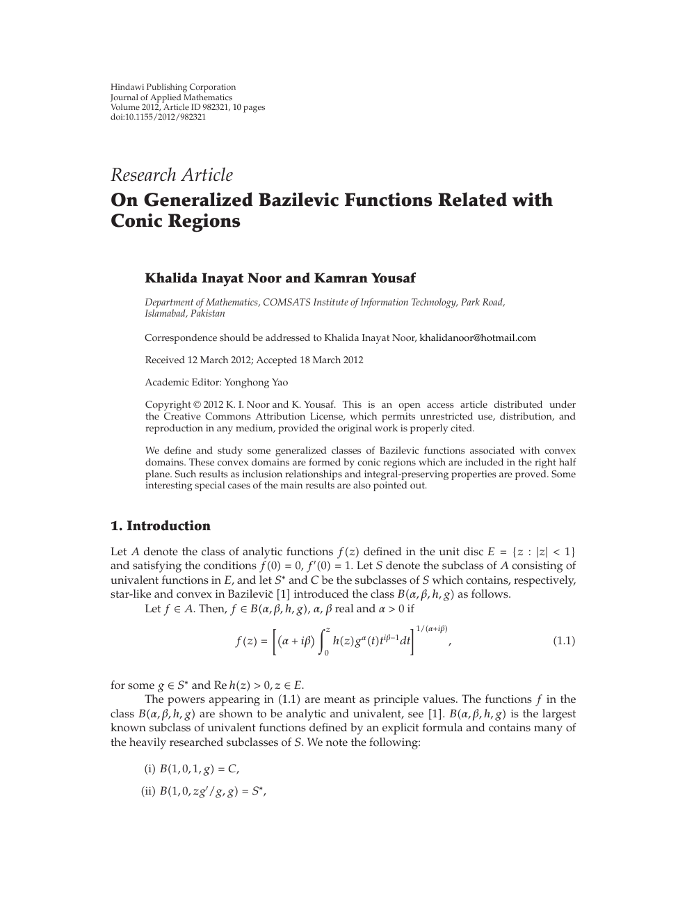 On Generalized Bazilevic Functions Related With Conic Regions Topic Of Research Paper In Mathematics Download Scholarly Article Pdf And Read For Free On Cyberleninka Open Science Hub