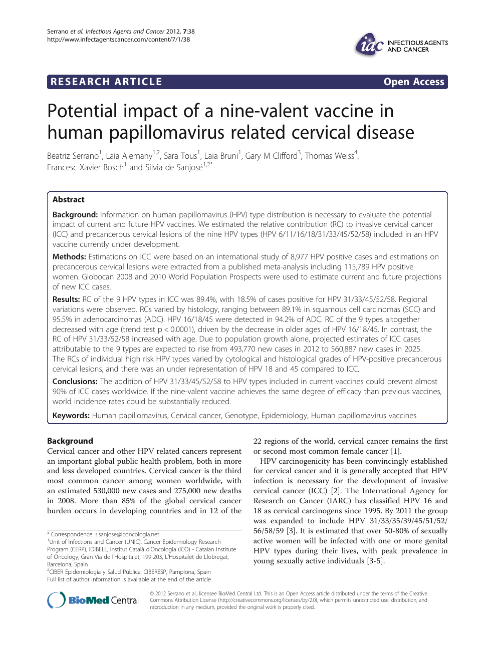 human papillomavirus hpv vaccine background paper)