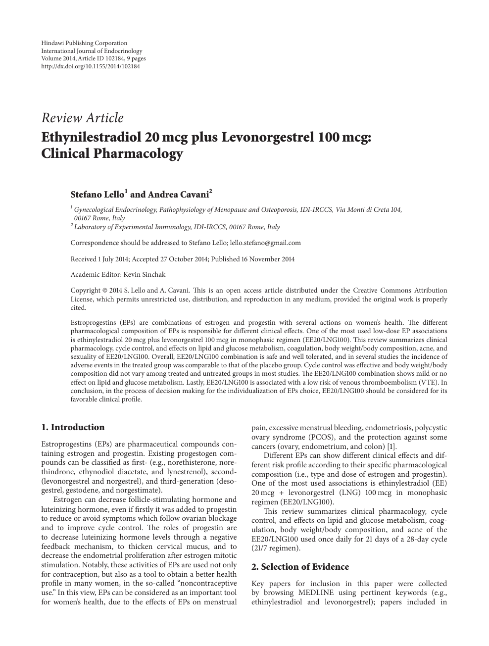 Ethynilestradiol Mcg Plus Levonorgestrel 100 Mcg Clinical Pharmacology Topic Of Research Paper In Veterinary Science Download Scholarly Article Pdf And Read For Free On Cyberleninka Open Science Hub