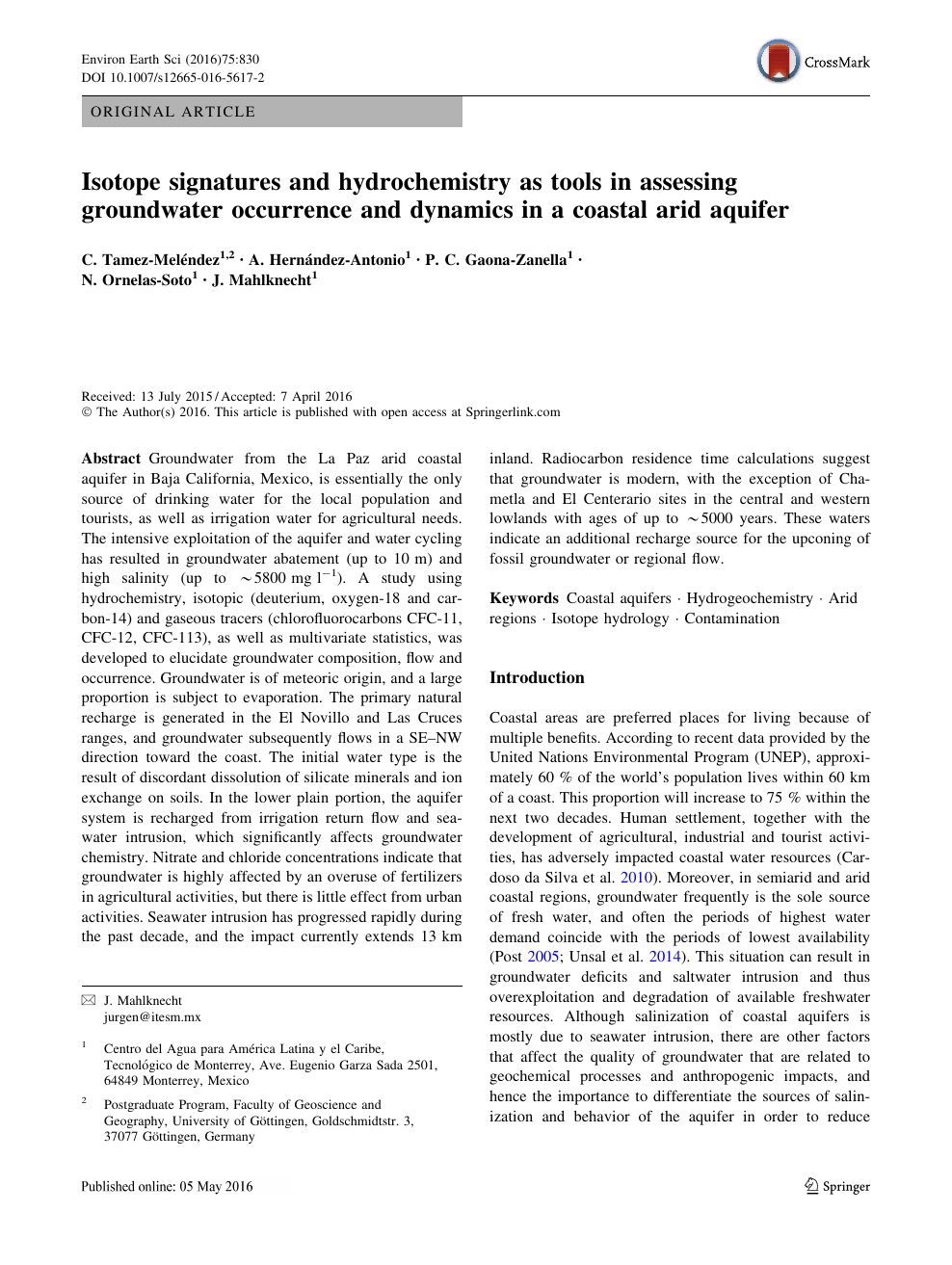 Isotope Signatures And Hydrochemistry As Tools In Assessing