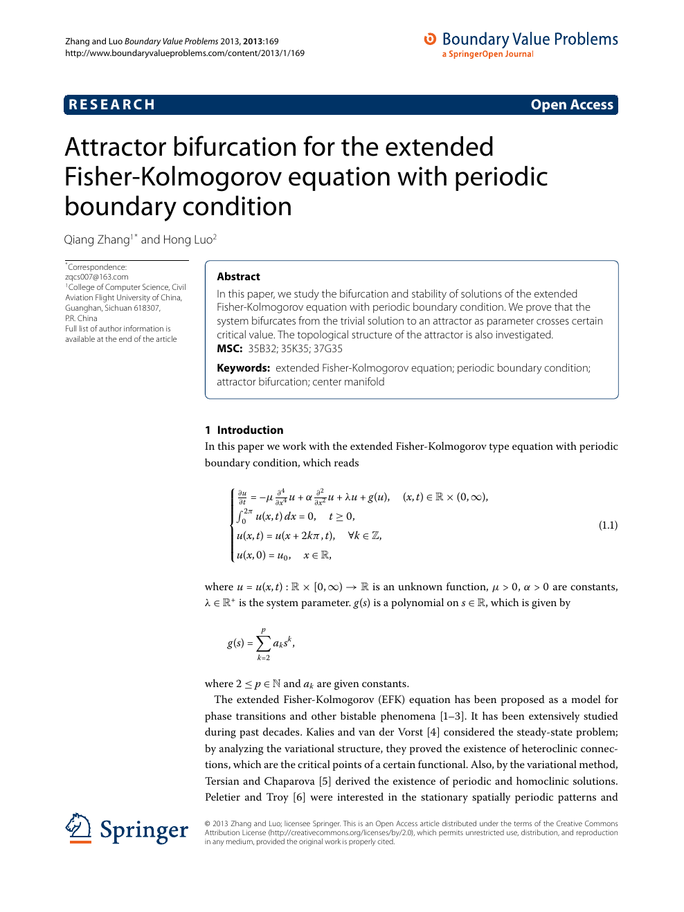 Attractor Bifurcation For The Extended Fisher Kolmogorov Equation With Periodic Boundary Condition Topic Of Research Paper In Mathematics Download Scholarly Article Pdf And Read For Free On Cyberleninka Open Science Hub
