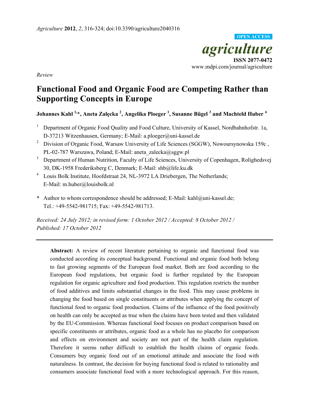 organic food research paper