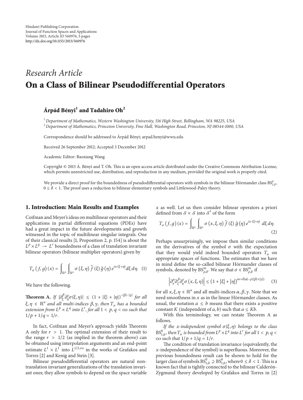 On A Class Of Bilinear Pseudodifferential Operators Topic Of Research Paper In Mathematics Download Scholarly Article Pdf And Read For Free On Cyberleninka Open Science Hub