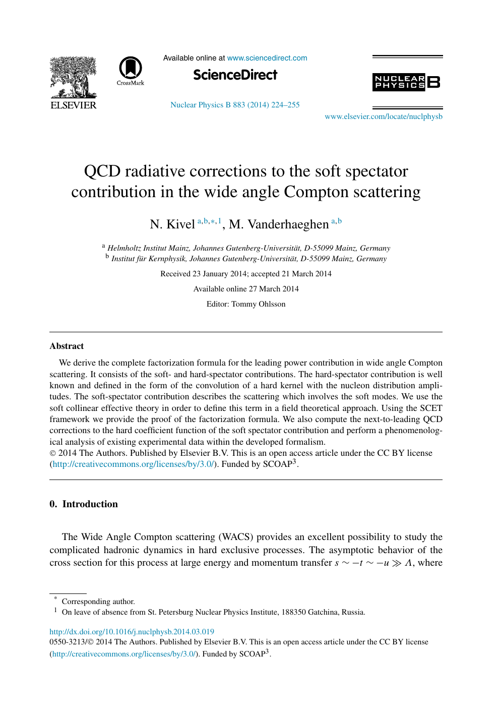 Qcd Radiative Corrections To The Soft Spectator Contribution In The Wide Angle Compton Scattering Topic Of Research Paper In Physical Sciences Download Scholarly Article Pdf And Read For Free On Cyberleninka