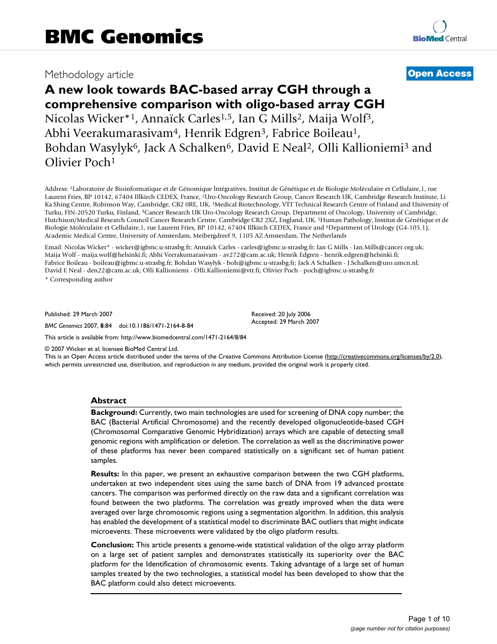 A New Look Towards Bac Based Array Cgh Through A Comprehensive Comparison With Oligo Based Array Cgh Topic Of Research Paper In Clinical Medicine Download Scholarly Article Pdf And Read For Free On