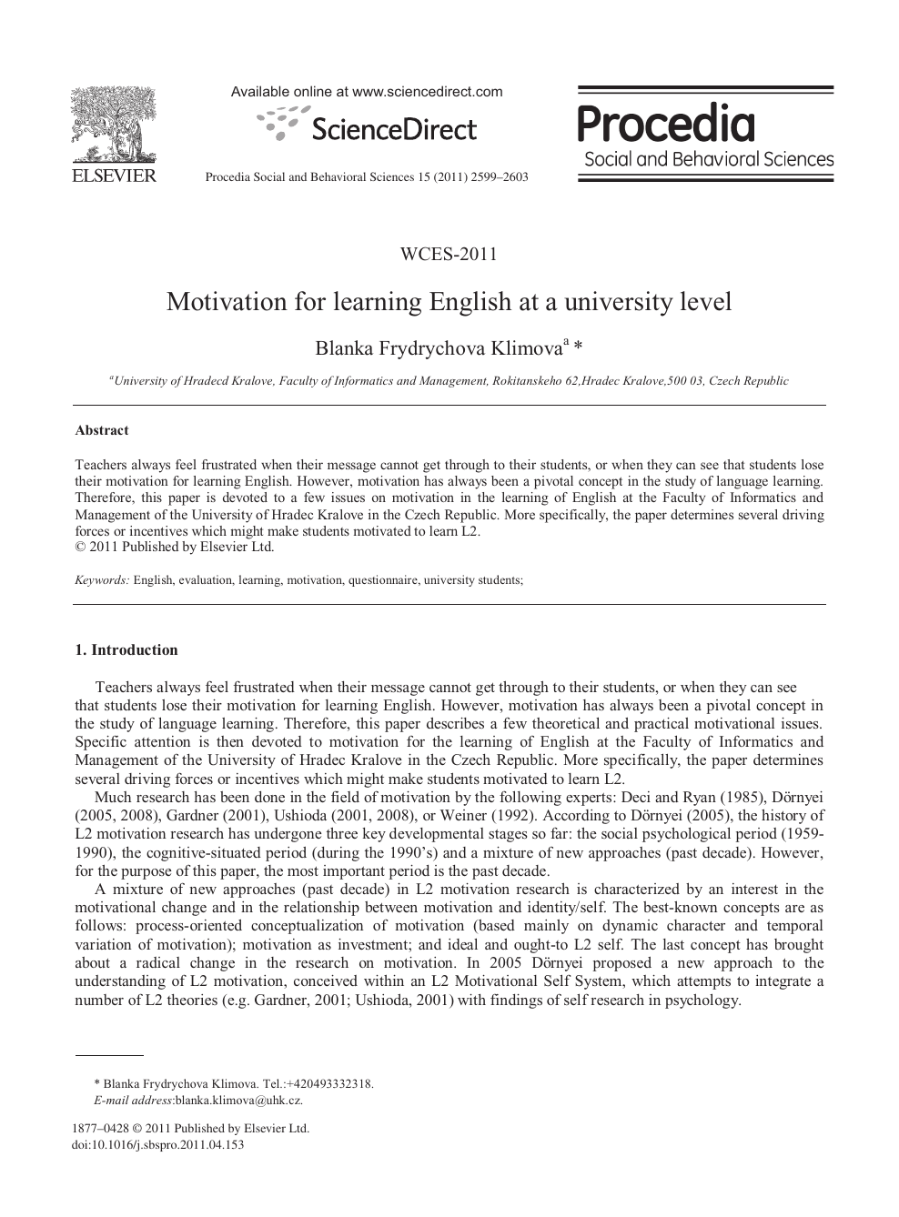 Motivation For Learning English At A University Level Topic Of Research Paper In Languages And Literature Download Scholarly Article Pdf And Read For Free On Cyberleninka Open Science Hub