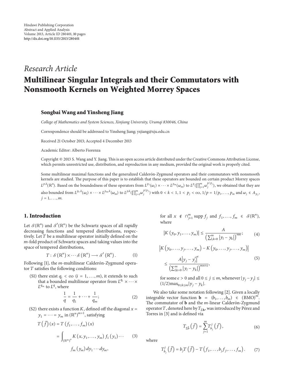 Multilinear Singular Integrals And Their Commutators With Nonsmooth Kernels On Weighted Morrey Spaces Topic Of Research Paper In Mathematics Download Scholarly Article Pdf And Read For Free On Cyberleninka Open Science