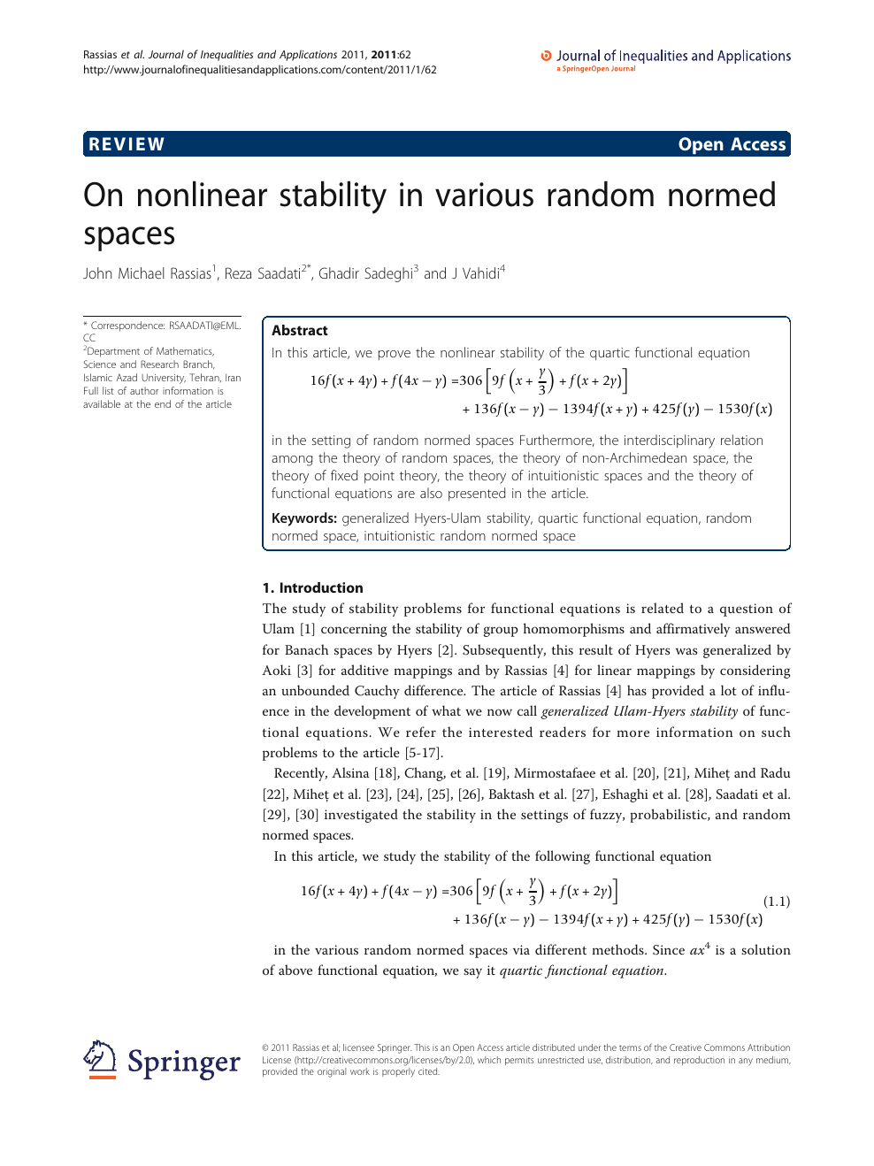 On Nonlinear Stability In Various Random Normed Spaces Topic Of Research Paper In Mathematics Download Scholarly Article Pdf And Read For Free On Cyberleninka Open Science Hub