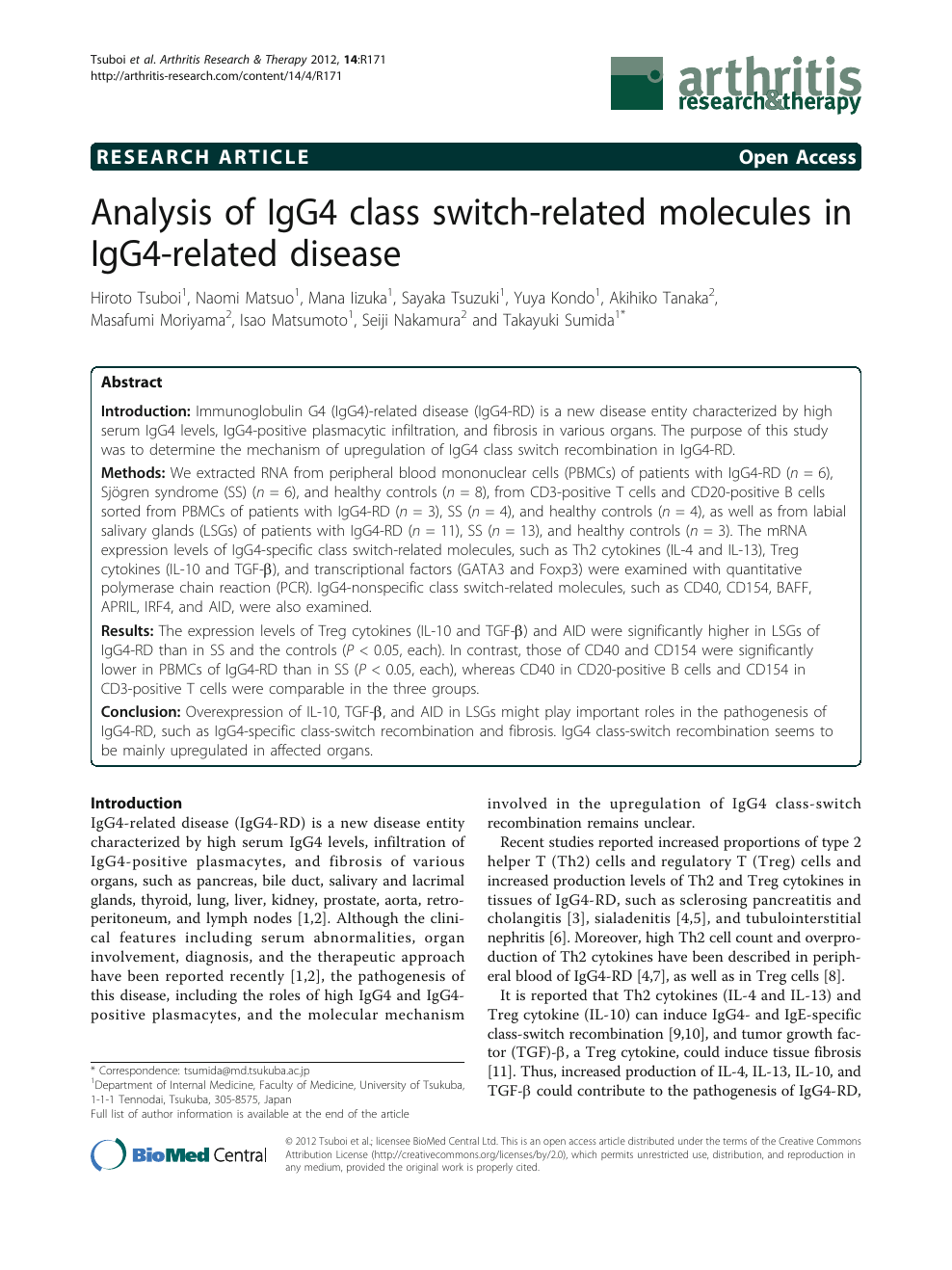 Analysis Of Igg4 Class Switch Related Molecules In Igg4 Related Disease Topic Of Research Paper In Clinical Medicine Download Scholarly Article Pdf And Read For Free On Cyberleninka Open Science Hub