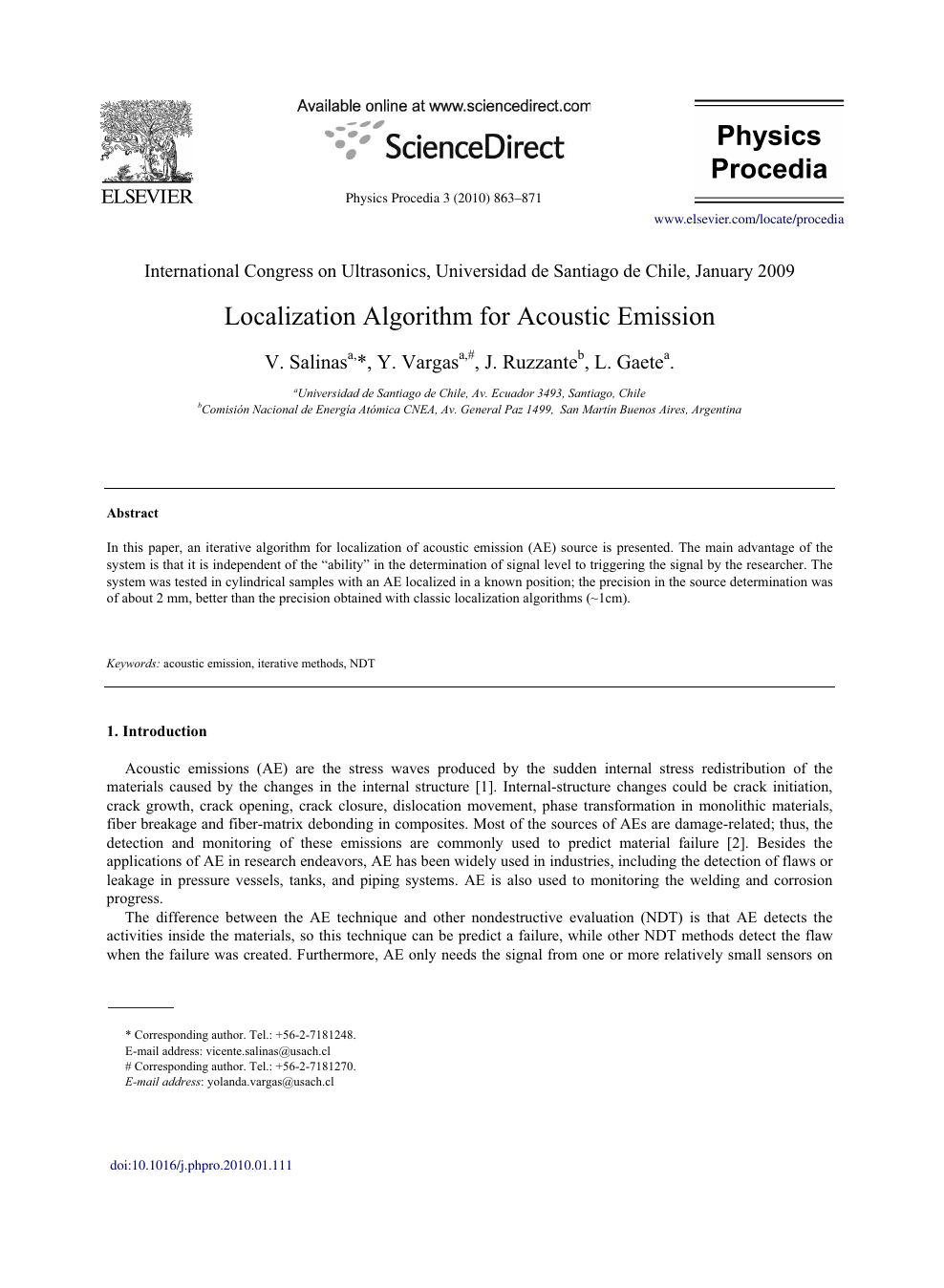 Localization Algorithm For Acoustic Emission Topic Of Research Paper In Mechanical Engineering Download Scholarly Article Pdf And Read For Free On Cyberleninka Open Science Hub