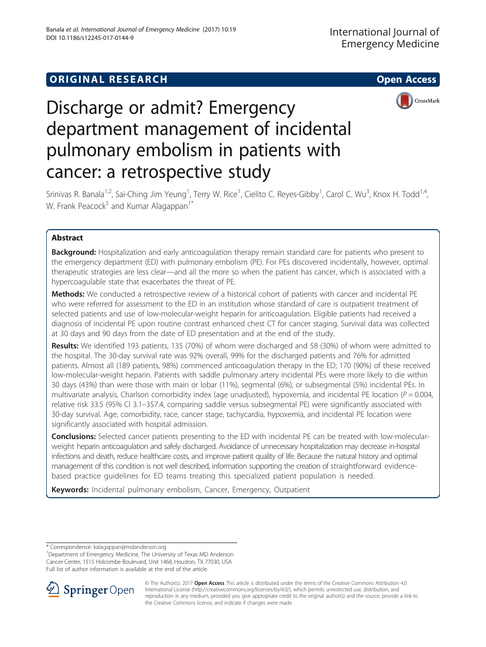 Discharge Or Admit Emergency Department Management Of