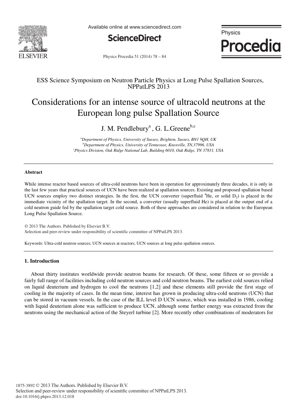 Considerations For An Intense Source Of Ultracold Neutrons At The European Long Pulse Spallation Source Topic Of Research Paper In Physical Sciences Download Scholarly Article Pdf And Read For Free On