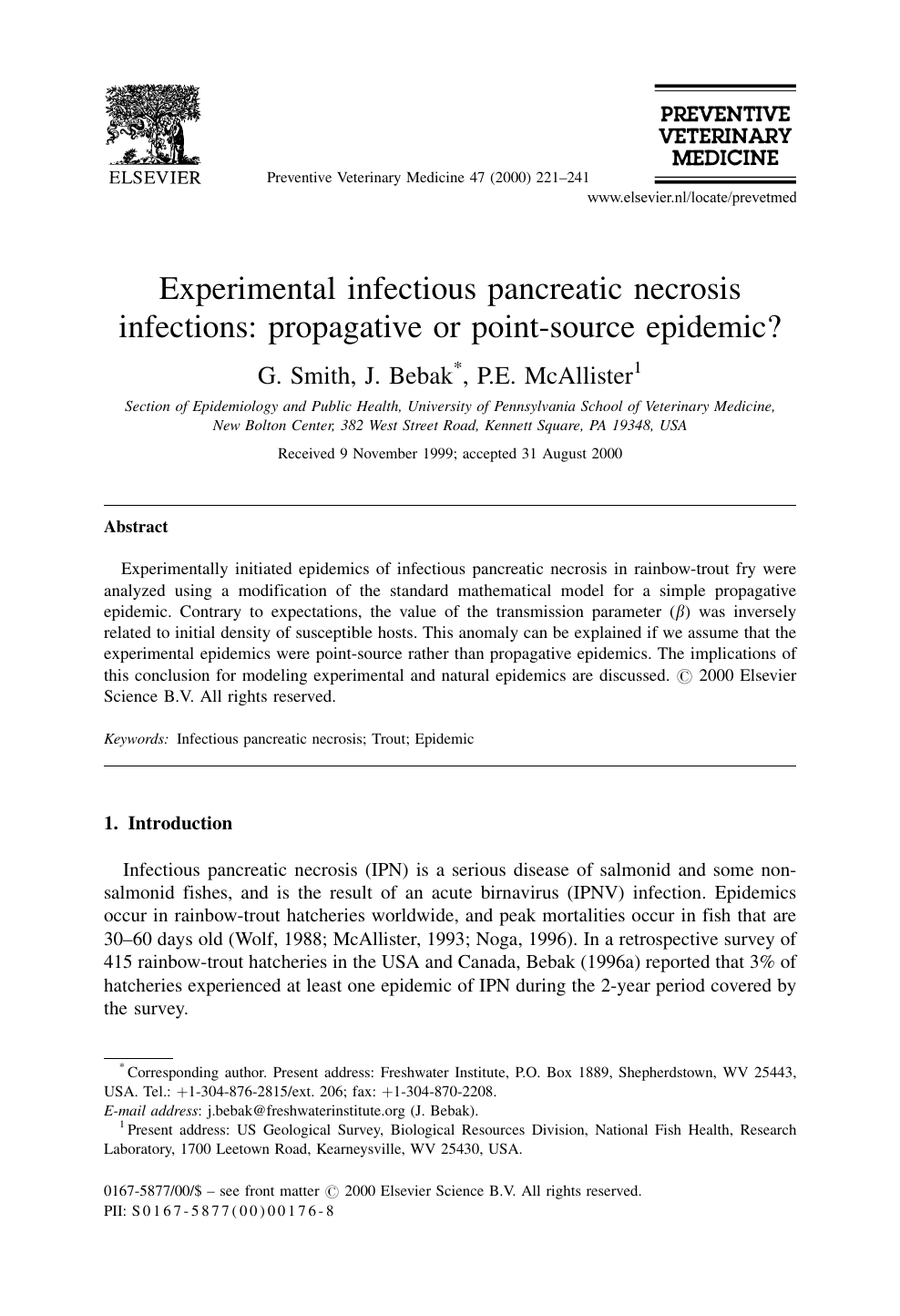 Experimental Infectious Pancreatic Necrosis Infections Propagative Or Point Source Epidemic Topic Of Research Paper In Veterinary Science Download Scholarly Article Pdf And Read For Free On Cyberleninka Open Science Hub