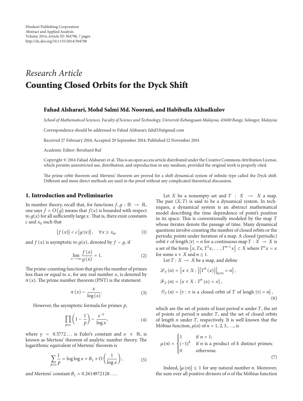Counting Closed Orbits For The Dyck Shift Topic Of Research Paper In Mathematics Download Scholarly Article Pdf And Read For Free On Cyberleninka Open Science Hub