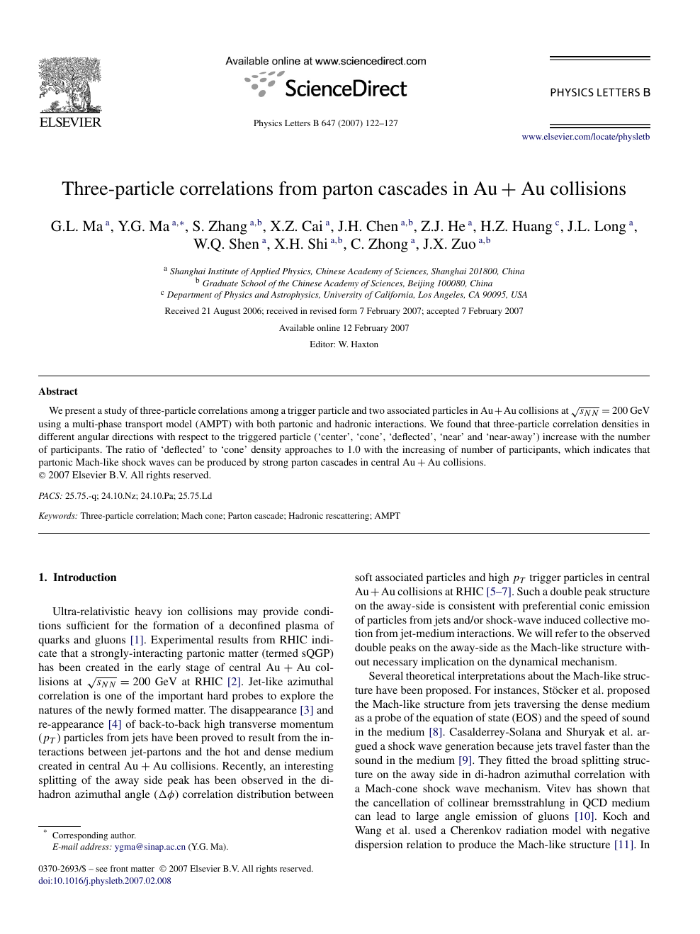 Three Particle Correlations From Parton Cascades In Au Au Collisions Topic Of Research Paper In Physical Sciences Download Scholarly Article Pdf And Read For Free On Cyberleninka Open Science Hub
