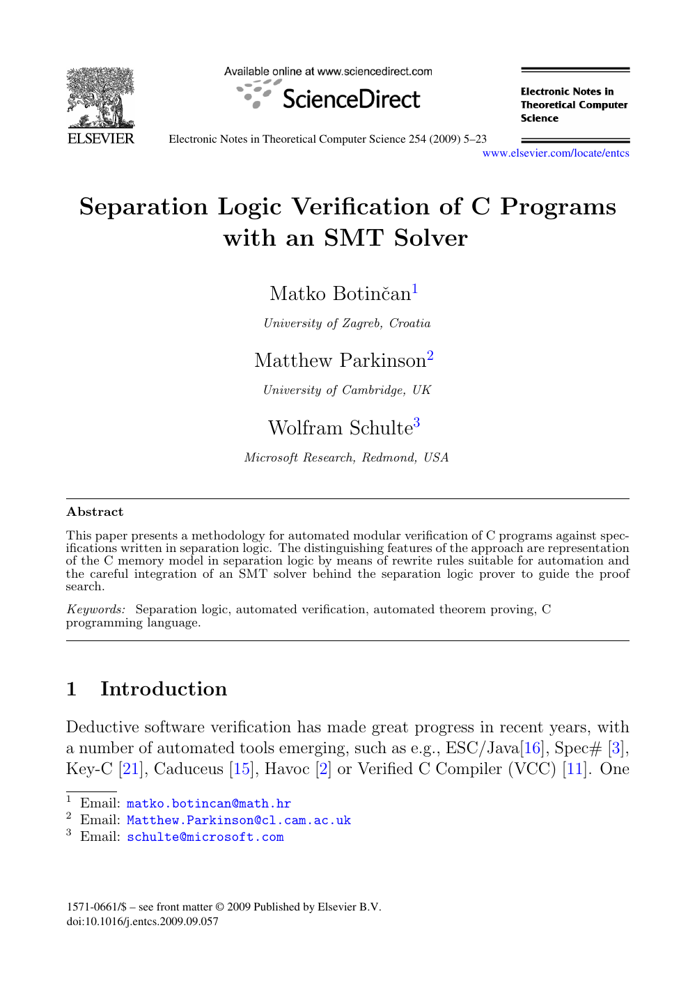 Separation Logic Verification Of C Programs With An Smt Solver Topic Of Research Paper In Computer And Information Sciences Download Scholarly Article Pdf And Read For Free On Cyberleninka Open Science