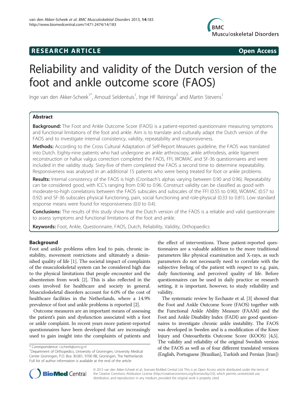 PDF) Translation, cultural adaptation and validation of the Foot Function  Index-revised (FFI-R)