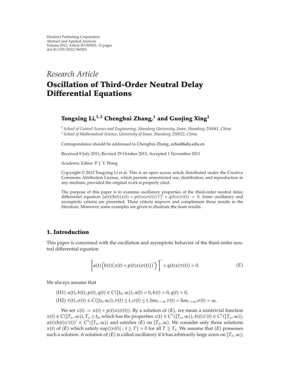 Oscillation Of Third Order Neutral Delay Differential Equations Topic Of Research Paper In Mathematics Download Scholarly Article Pdf And Read For Free On Cyberleninka Open Science Hub
