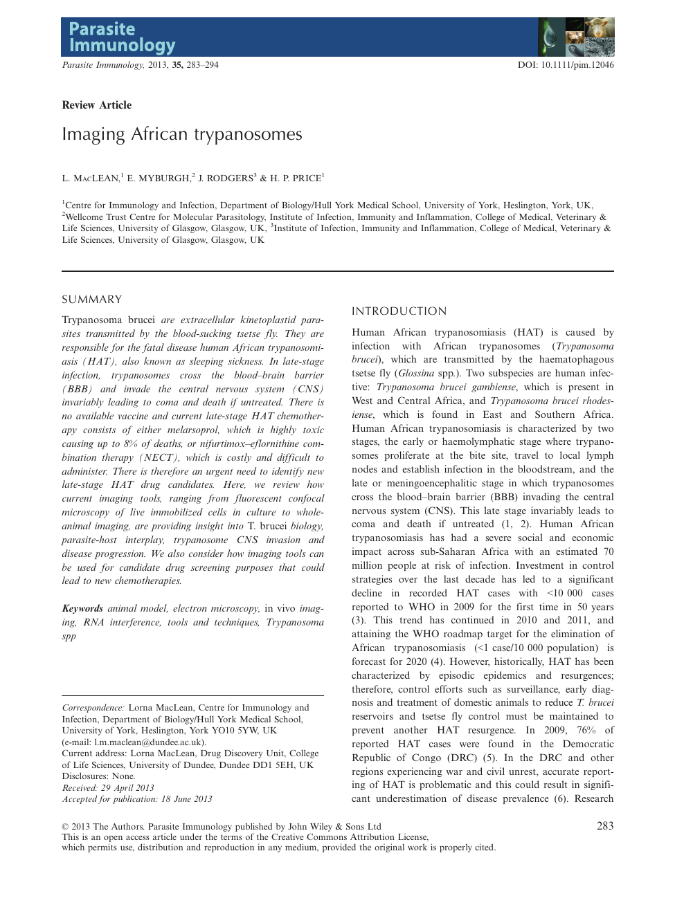 Imaging African Trypanosomes Topic Of Research Paper In Biological Sciences Download Scholarly Article Pdf And Read For Free On Cyberleninka Open Science Hub