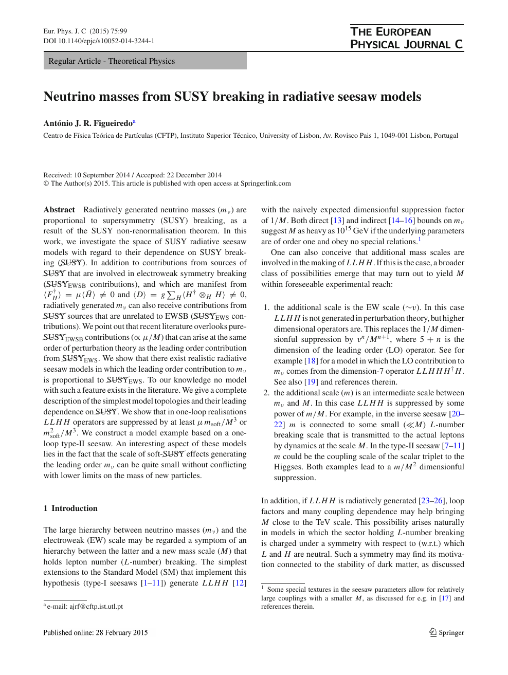 Neutrino Masses From Susy Breaking In Radiative Seesaw Models Topic Of Research Paper In Physical Sciences Download Scholarly Article Pdf And Read For Free On Cyberleninka Open Science Hub