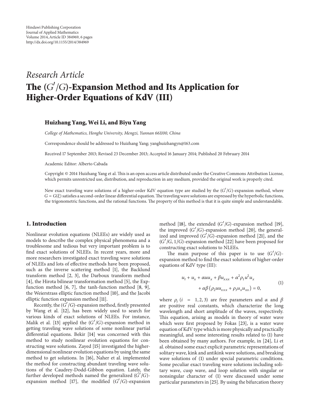 The Expansion Method And Its Application For Higher Order Equations Of Kdv Iii Topic Of Research Paper In Mathematics Download Scholarly Article Pdf And Read For Free On Cyberleninka Open Science Hub