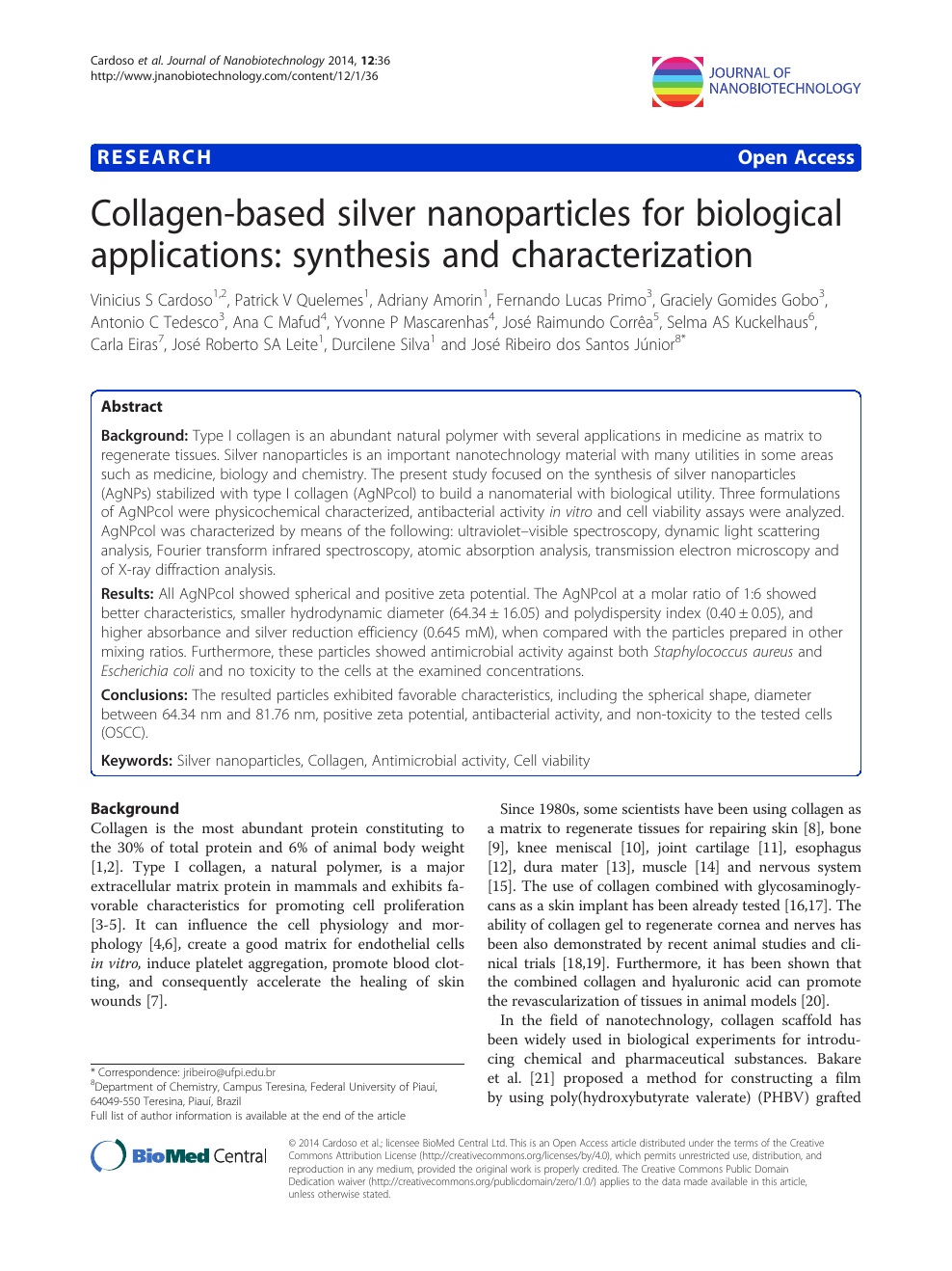 Collagen Based Silver Nanoparticles For Biological Applications Synthesis And Characterization Topic Of Research Paper In Nano Technology Download Scholarly Article Pdf And Read For Free On Cyberleninka Open Science Hub