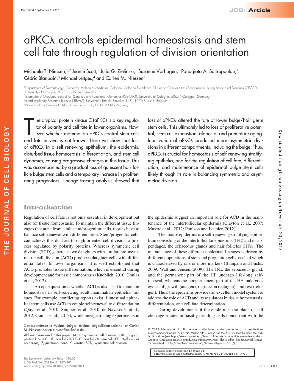 Apkc Controls Epidermal Homeostasis And Stem Cell Fate Through Regulation Of Division Orientation Topic Of Research Paper In Biological Sciences Download Scholarly Article Pdf And Read For Free On Cyberleninka Open
