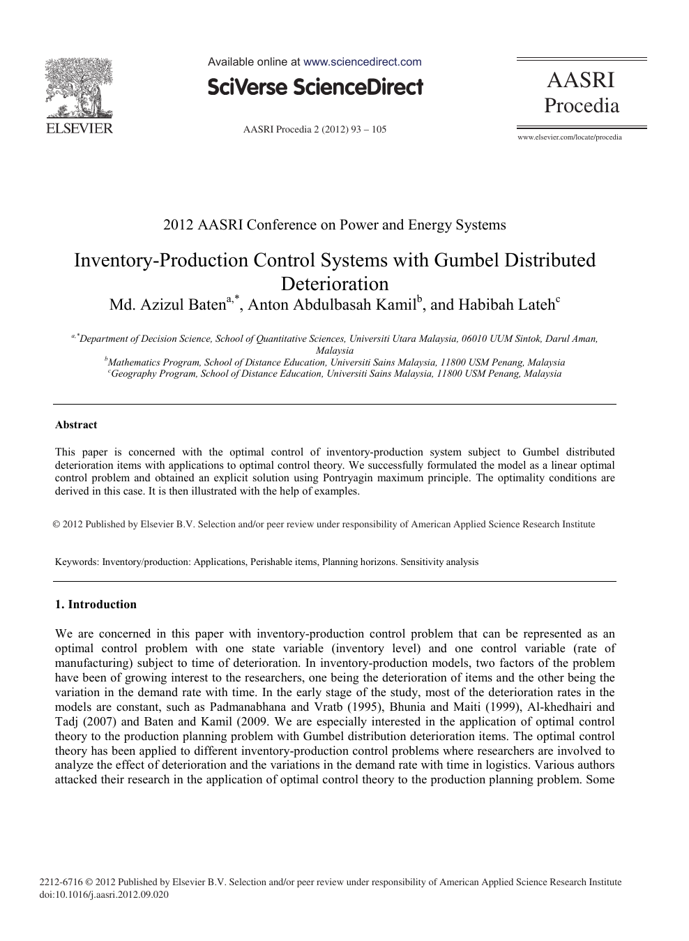 Inventory Production Control Systems With Gumbel Distributed Deterioration Topic Of Research Paper In Mathematics Download Scholarly Article Pdf And Read For Free On Cyberleninka Open Science Hub