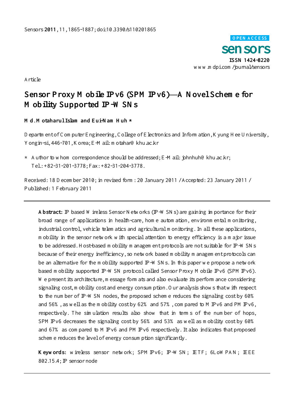 Sensor Proxy Mobile Ipv6 Spmipv6 A Novel Scheme For Mobility Supported Ip Wsns Topic Of Research Paper In Electrical Engineering Electronic Engineering Information Engineering Download Scholarly Article Pdf And Read For Free On