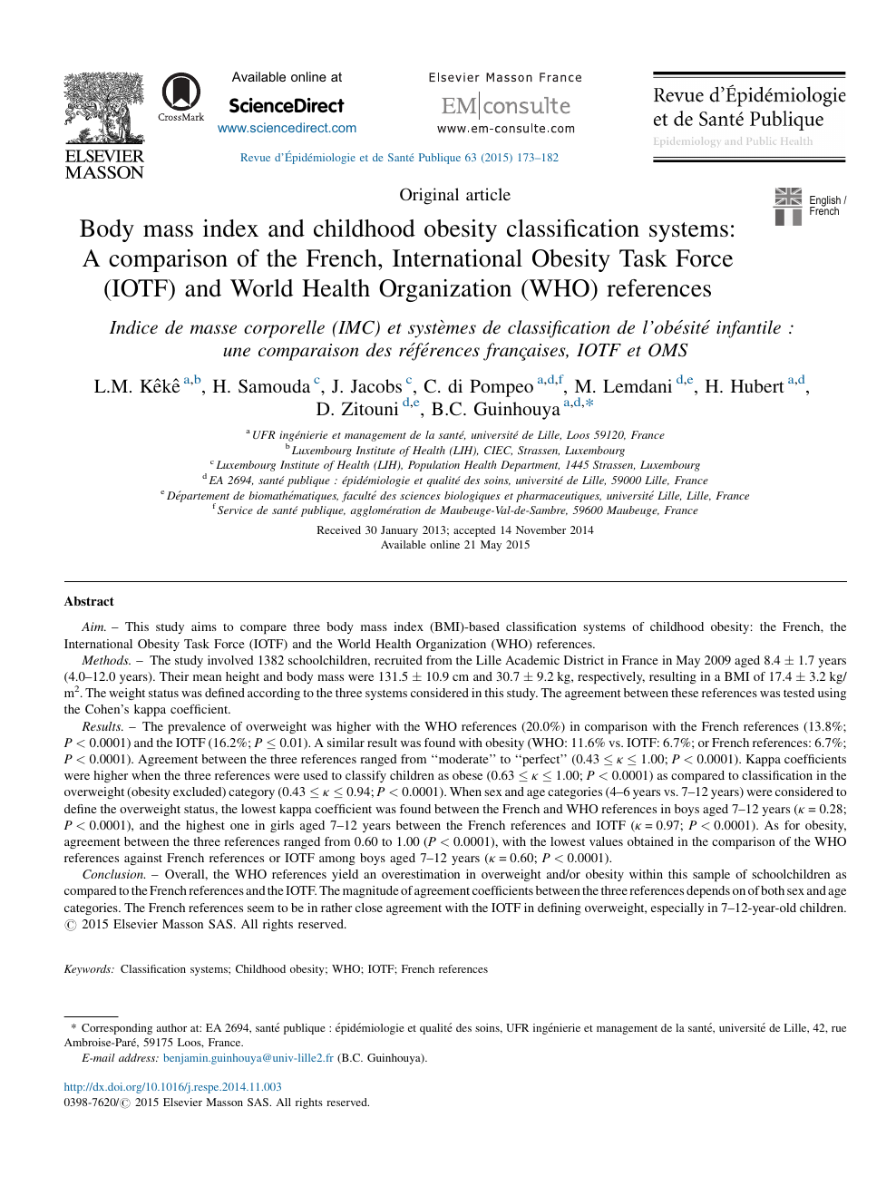 Body Mass Index And Childhood Obesity Classification Systems A