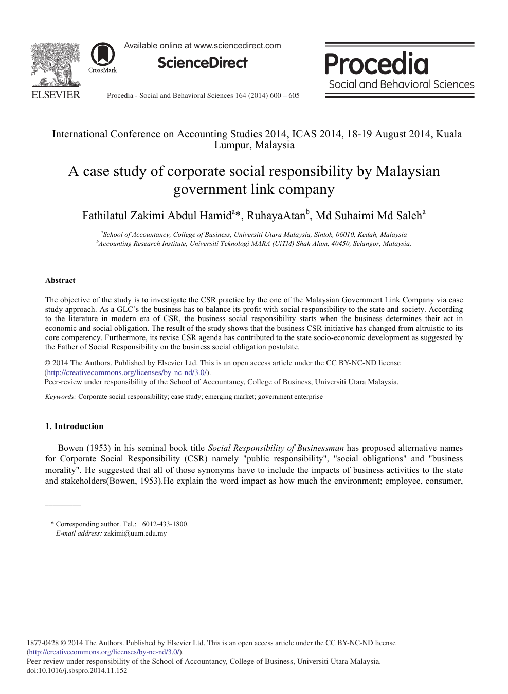 A Case Study Of Corporate Social Responsibility By Malaysian Government Link Company Topic Of Research Paper In Economics And Business Download Scholarly Article Pdf And Read For Free On Cyberleninka Open