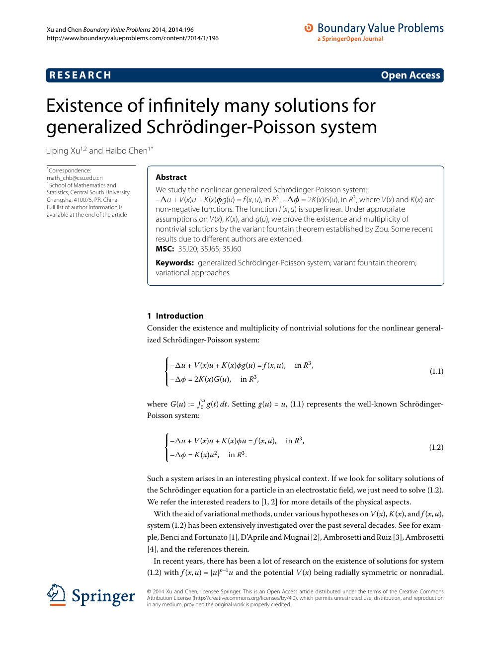Existence Of Infinitely Many Solutions For Generalized Schrodinger Poisson System Topic Of Research Paper In Mathematics Download Scholarly Article Pdf And Read For Free On Cyberleninka Open Science Hub