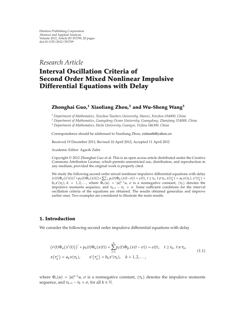 Interval Oscillation Criteria Of Second Order Mixed Nonlinear Impulsive Differential Equations With Delay Topic Of Research Paper In Mathematics Download Scholarly Article Pdf And Read For Free On Cyberleninka Open Science